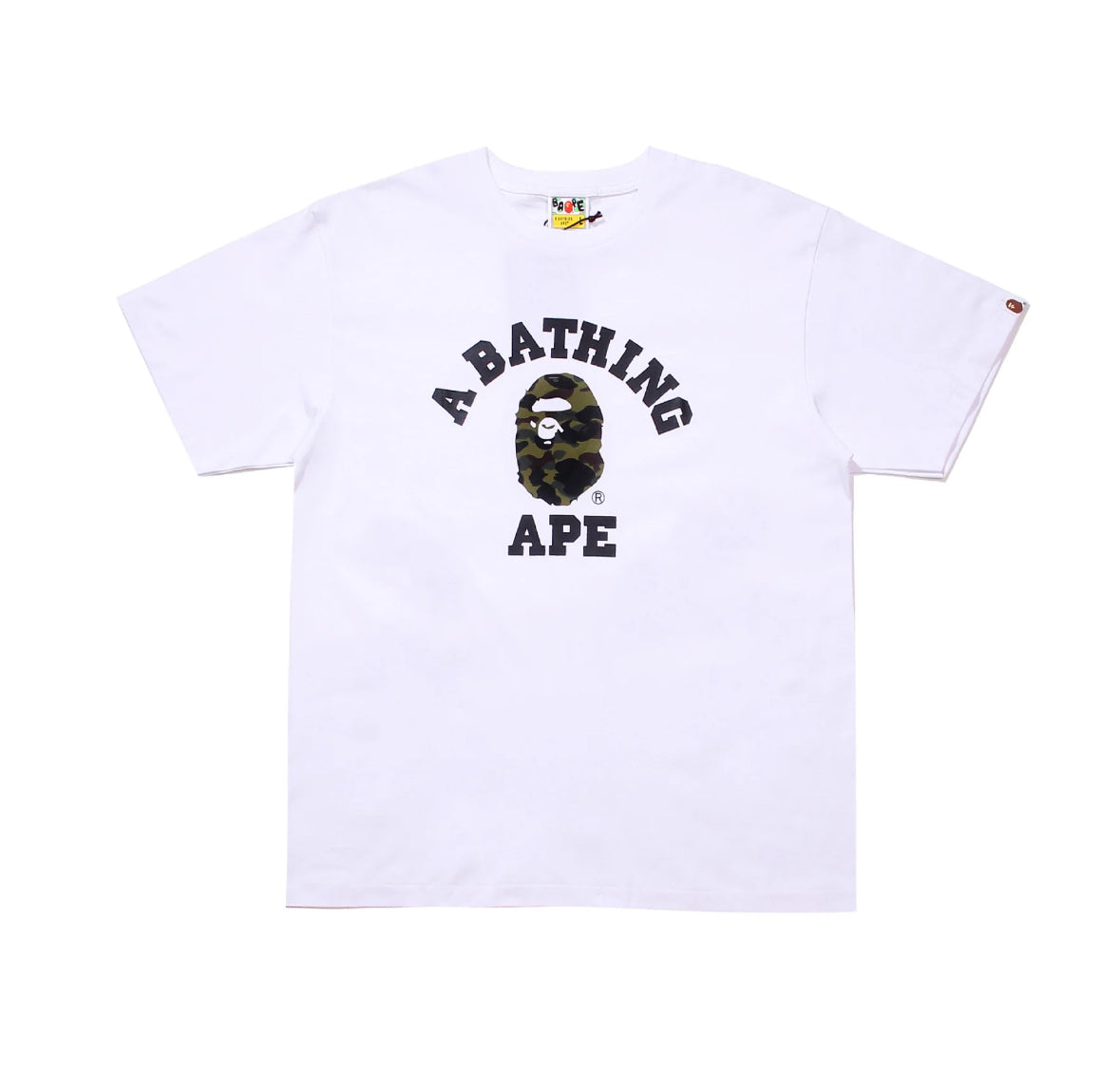 White/green Bape college t shirt