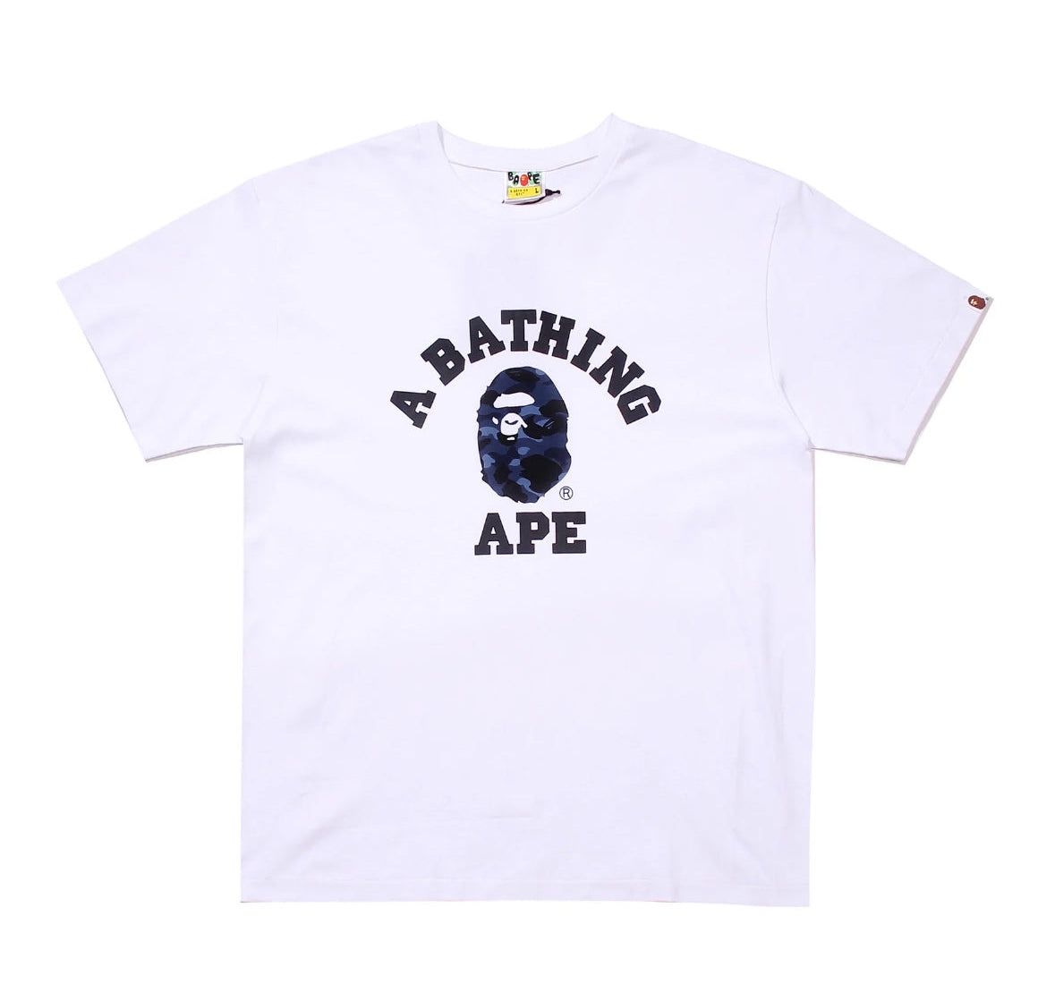 White/blue Bape ‘college’ tee