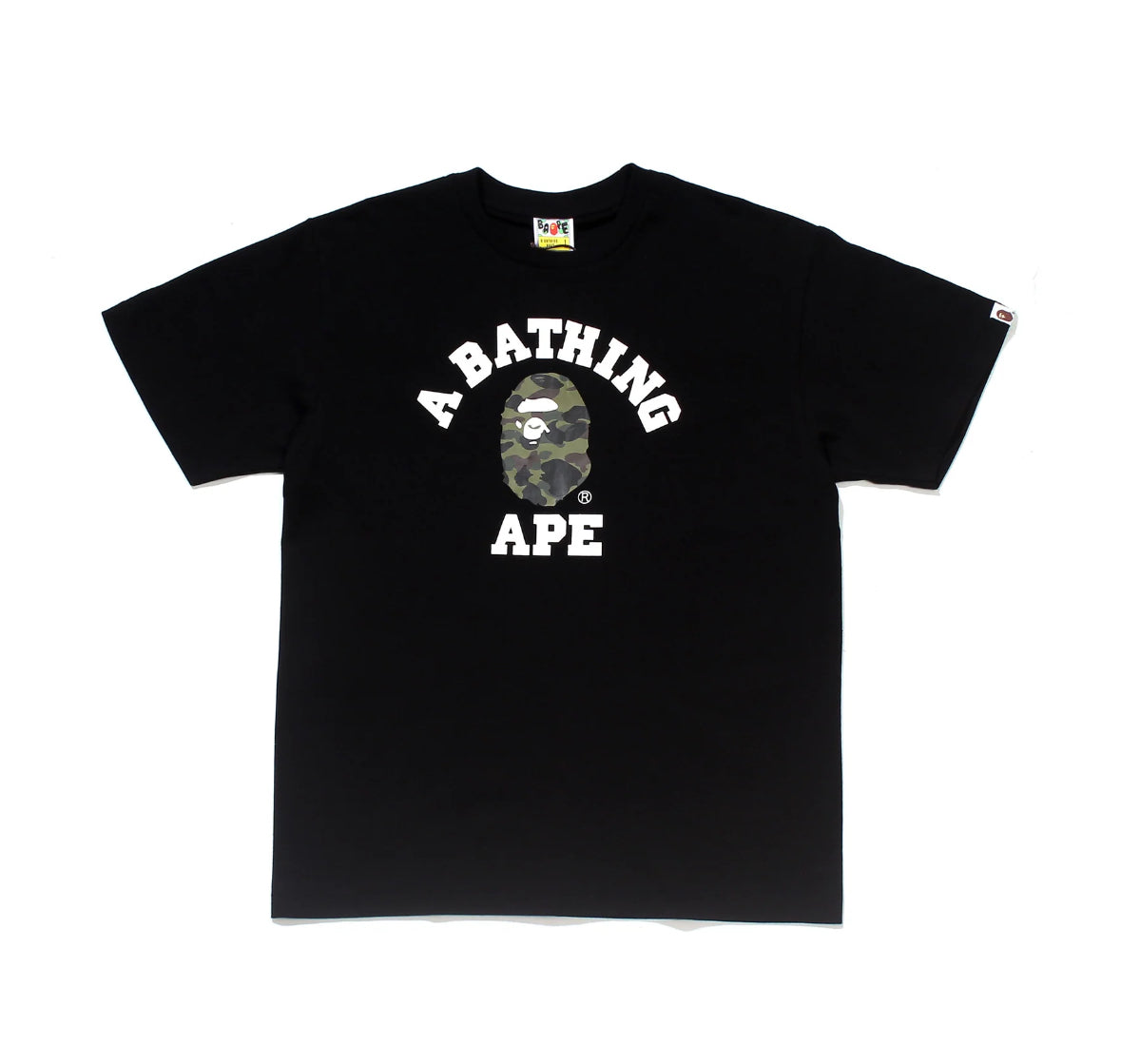 Black/green Bape college t shirt