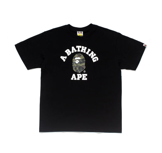 Black/green Bape college t shirt