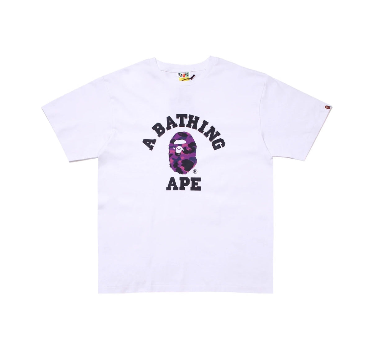 White/purple Bape ‘college’ tee